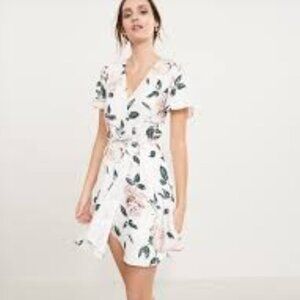 Dynamite Floral Fit and Flare Wrap Dress